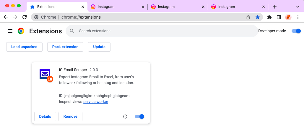 Truth Social Likes Scraper chrome extension install done